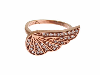  - Elegant Pink Gold CZ Crystal Ring