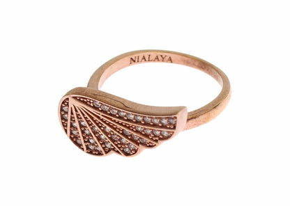  - Elegant Pink Gold CZ Crystal Ring