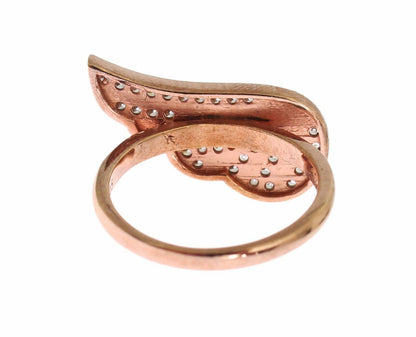  - Elegant Pink Gold CZ Crystal Ring