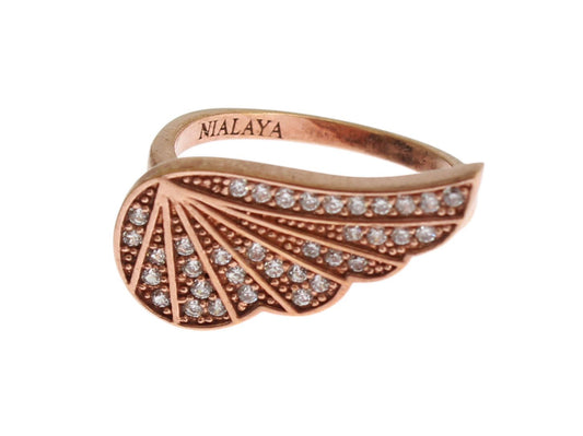  - Elegant Pink Gold CZ Crystal Ring