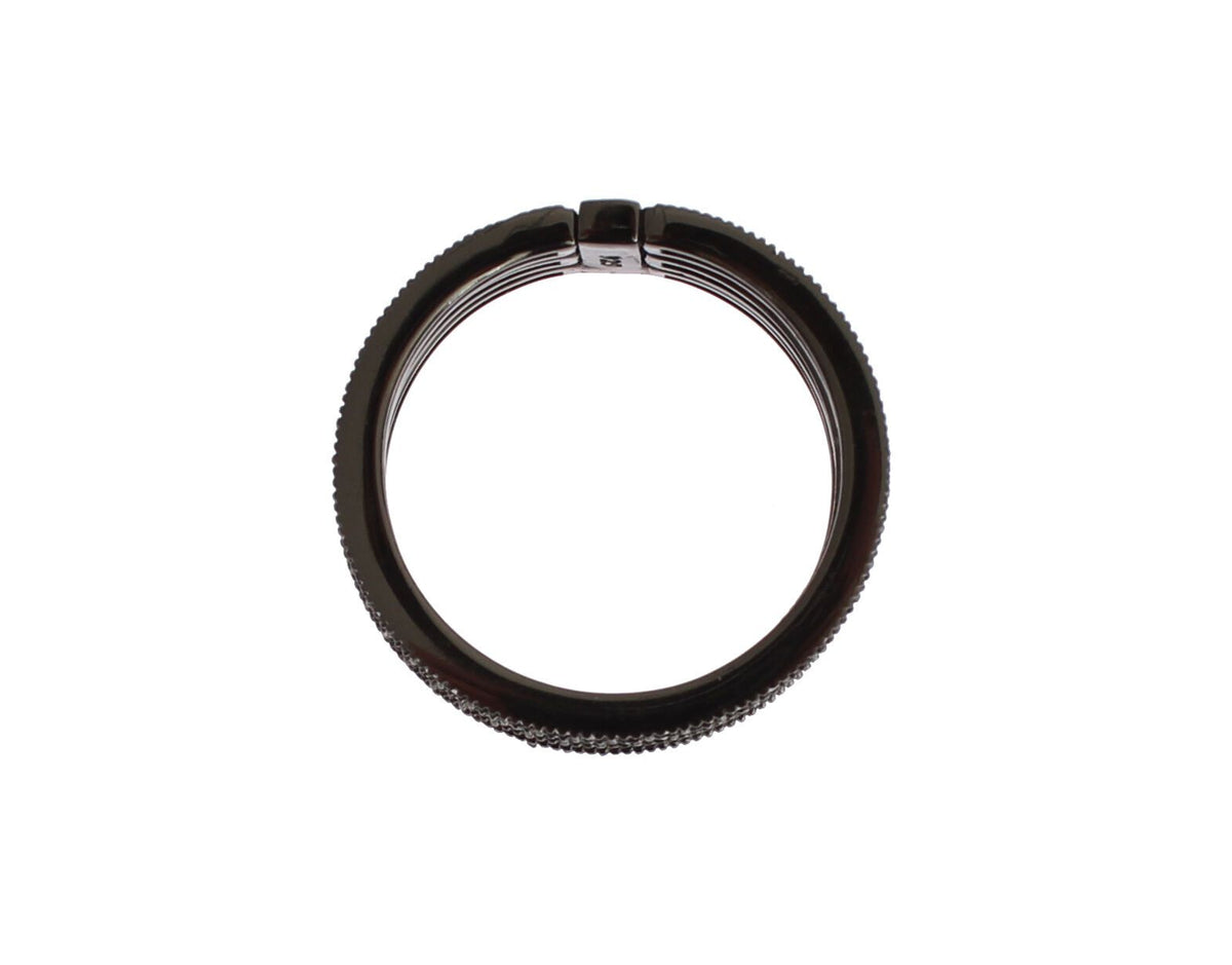 Nialaya Black Rhodium Silver Crystal Ring