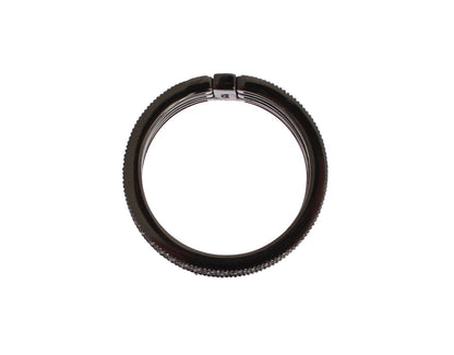 Nialaya Black Rhodium Silver Crystal Ring