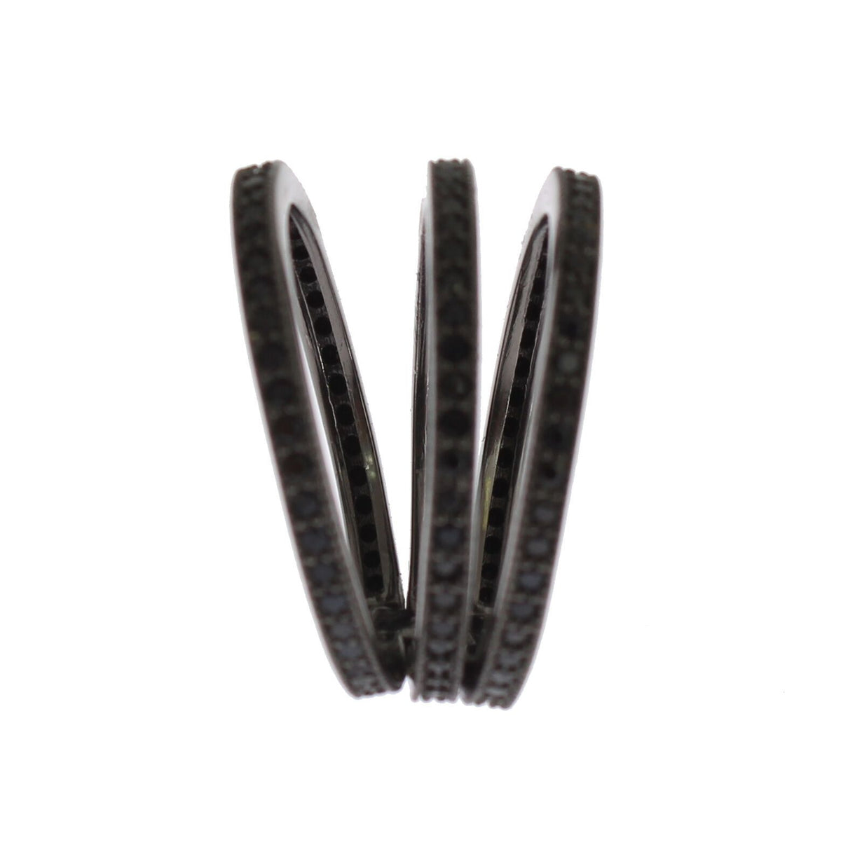 Nialaya Black Rhodium Silver Crystal Ring