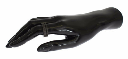 Nialaya Black Rhodium Silver Crystal Ring