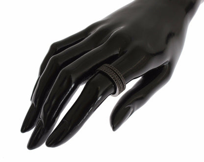 Nialaya Black Rhodium Silver Crystal Ring