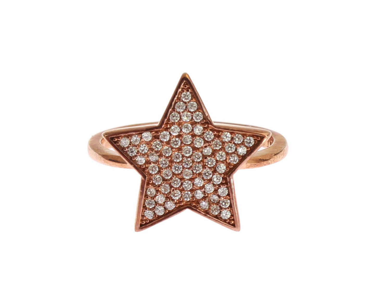  - Dazzling Pink Gold Plated Sterling Silver CZ Ring