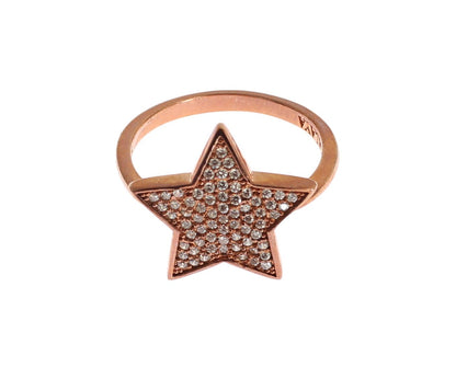  - Dazzling Pink Gold Plated Sterling Silver CZ Ring