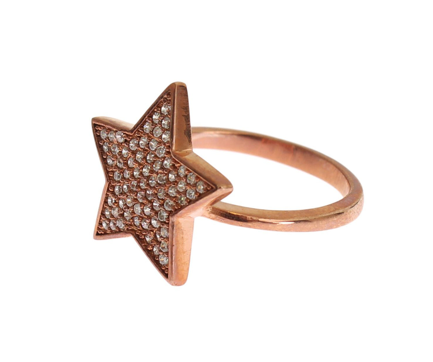  - Dazzling Pink Gold Plated Sterling Silver CZ Ring