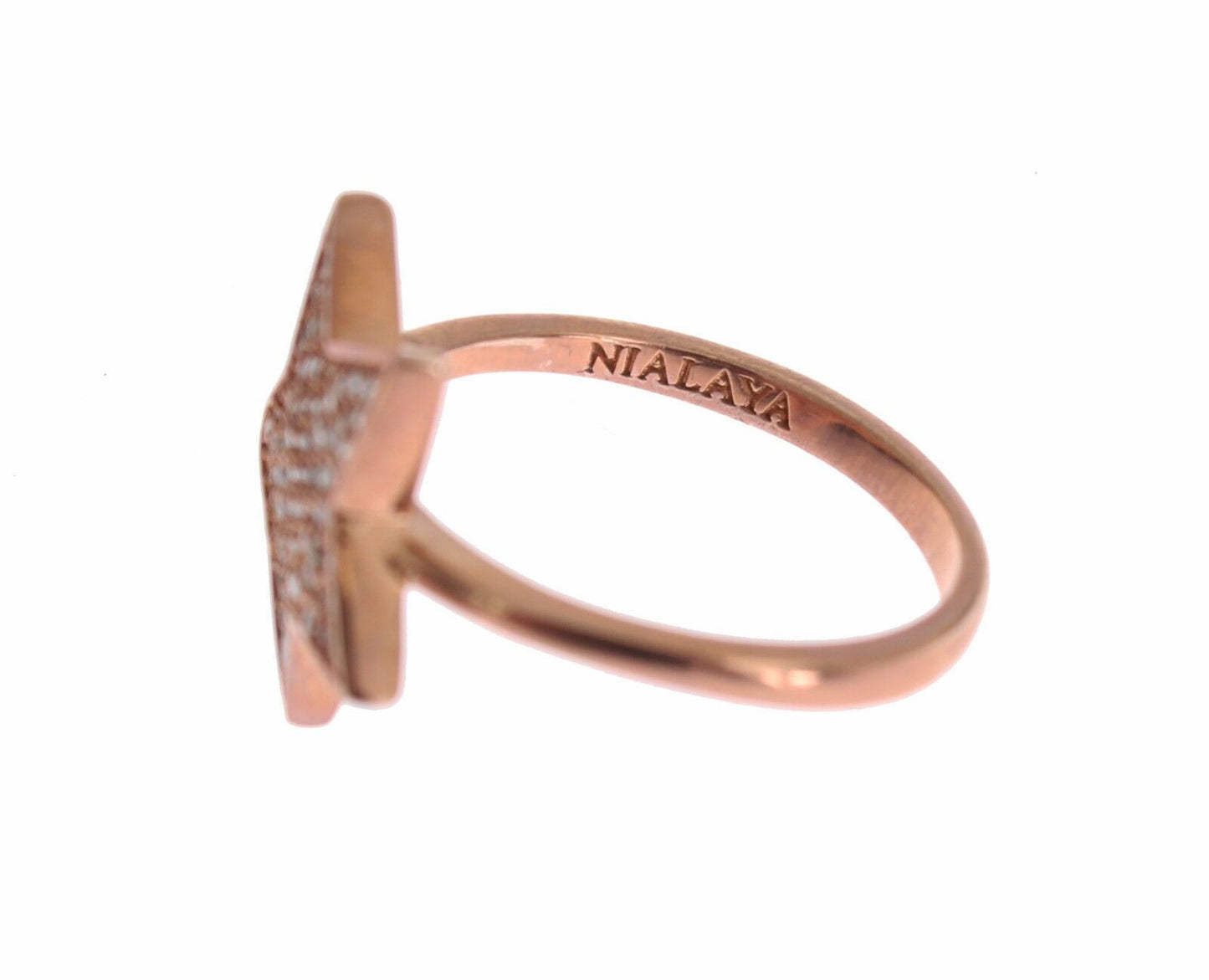  - Dazzling Pink Gold Plated Sterling Silver CZ Ring