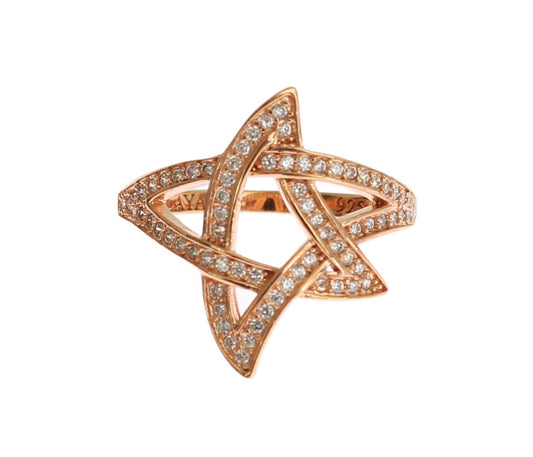  - Pink Gold Plated Silver CZ Crystal Ring