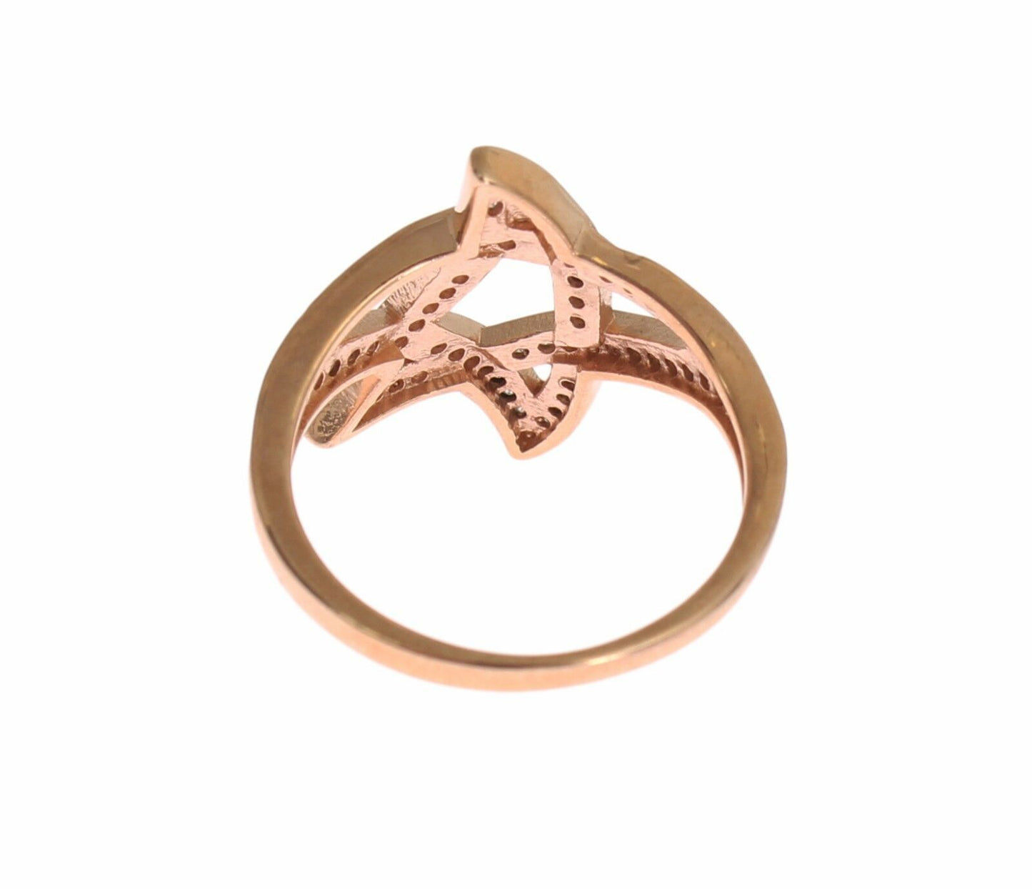  - Pink Gold Plated Silver CZ Crystal Ring