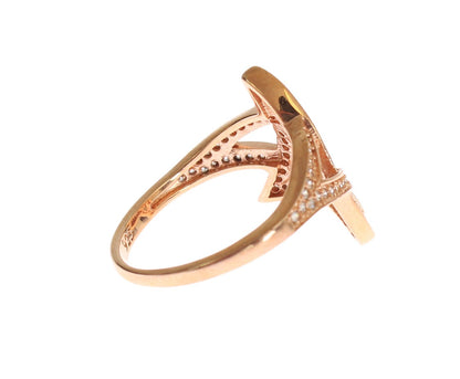  - Pink Gold Plated Silver CZ Crystal Ring