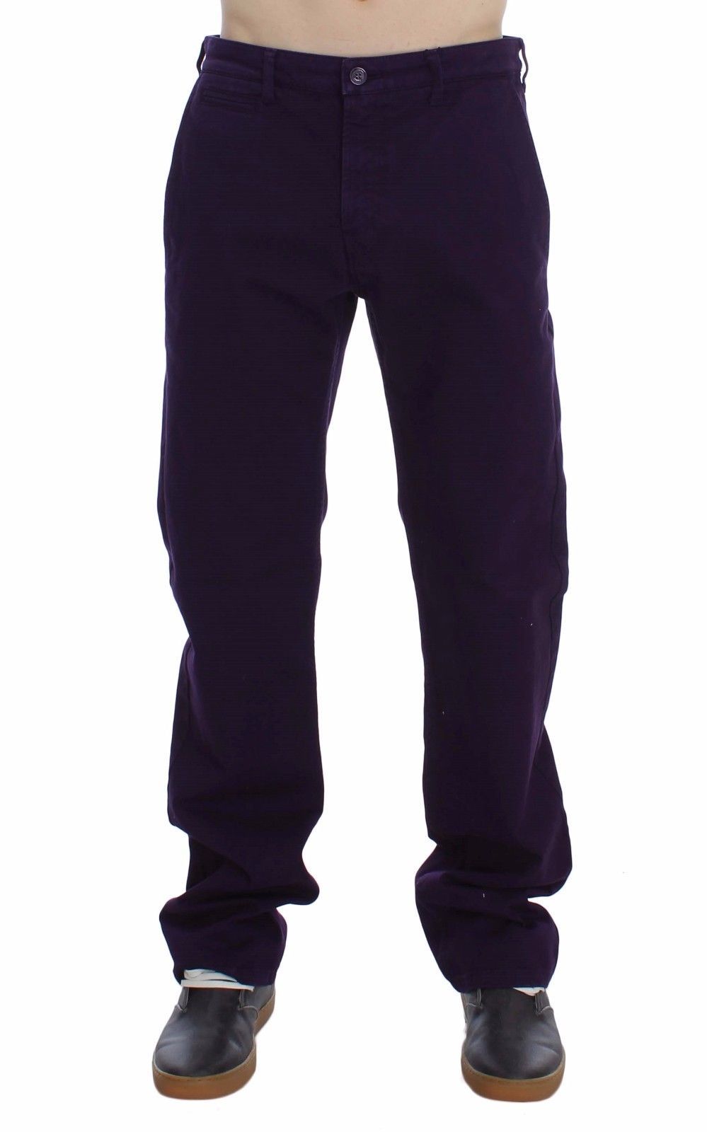  - Purple Cotton Stretch Slim Chinos