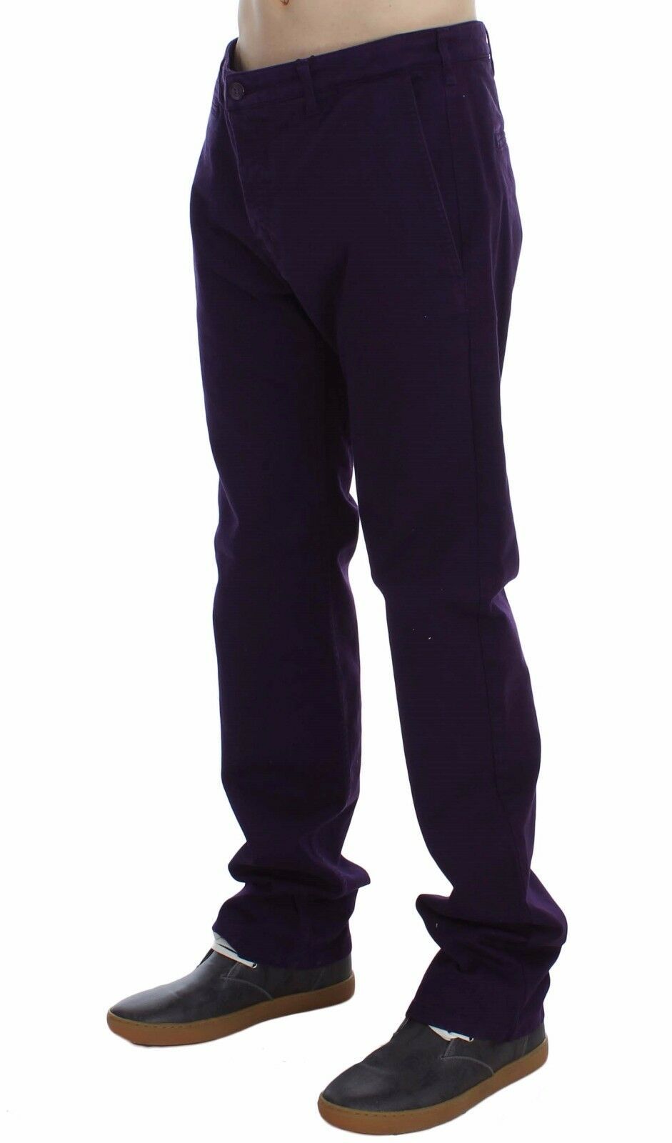  - Purple Cotton Stretch Slim Chinos