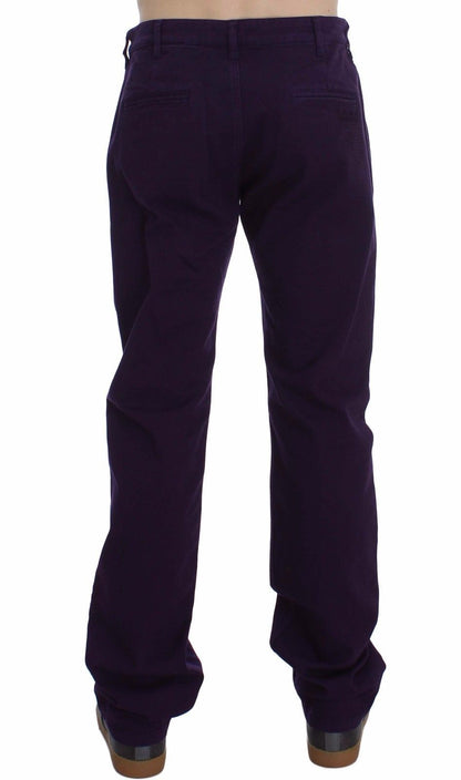  - Purple Cotton Stretch Slim Chinos