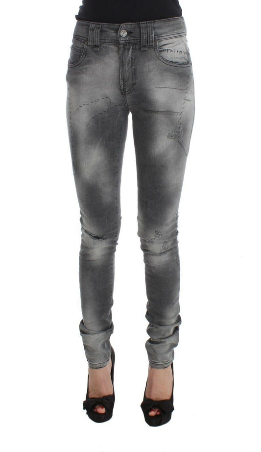  - Chic Gray Slim Fit Designer Jeans