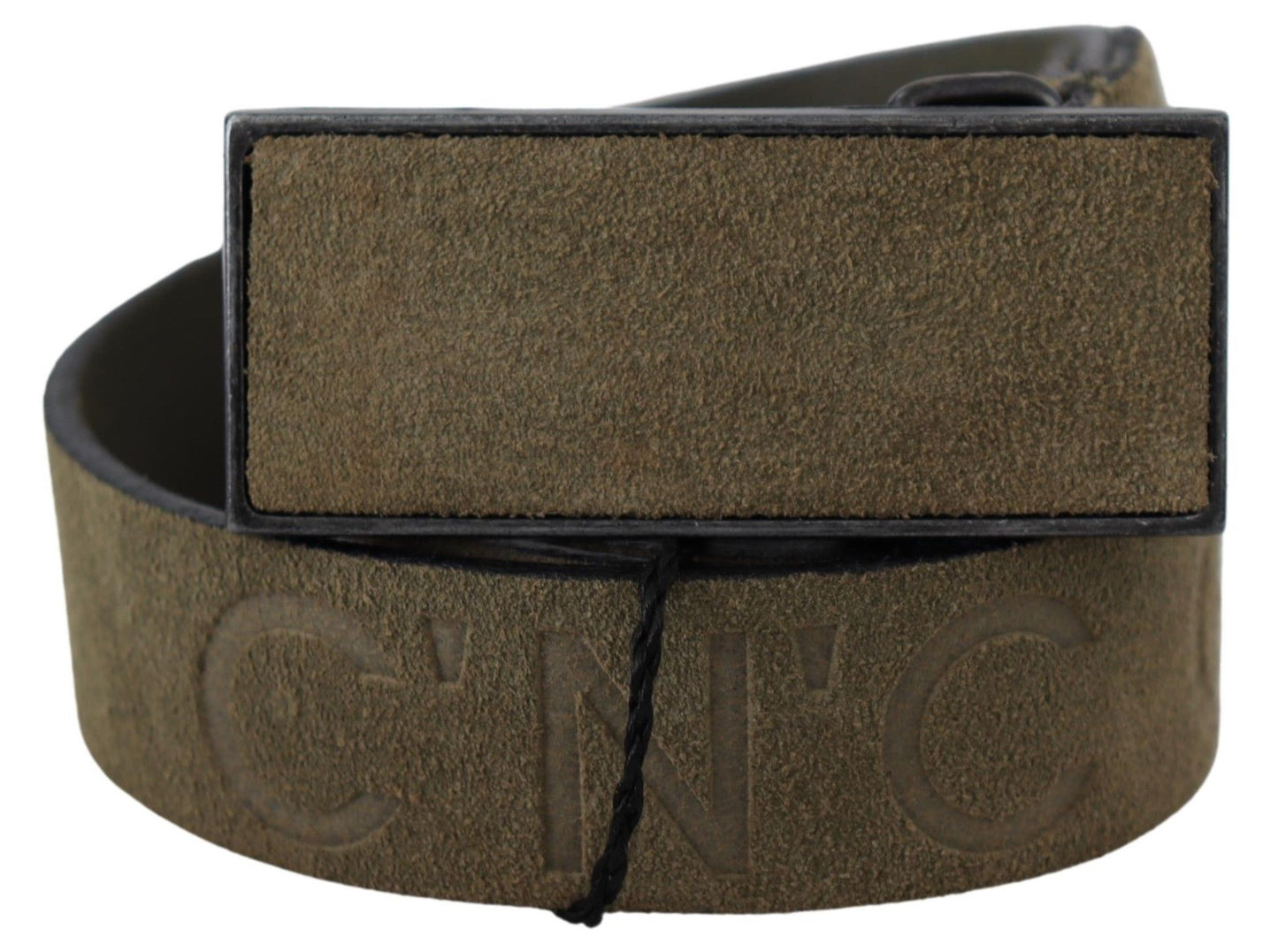  - Chic Army Green Velvet Buckle Leather Belt