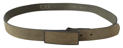  - Chic Army Green Velvet Buckle Leather Belt