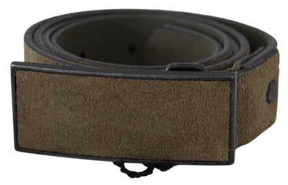  - Chic Army Green Velvet Buckle Leather Belt