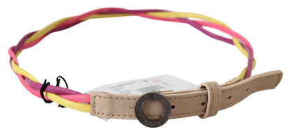  - Multicolor Twisted Faux Leather Belt