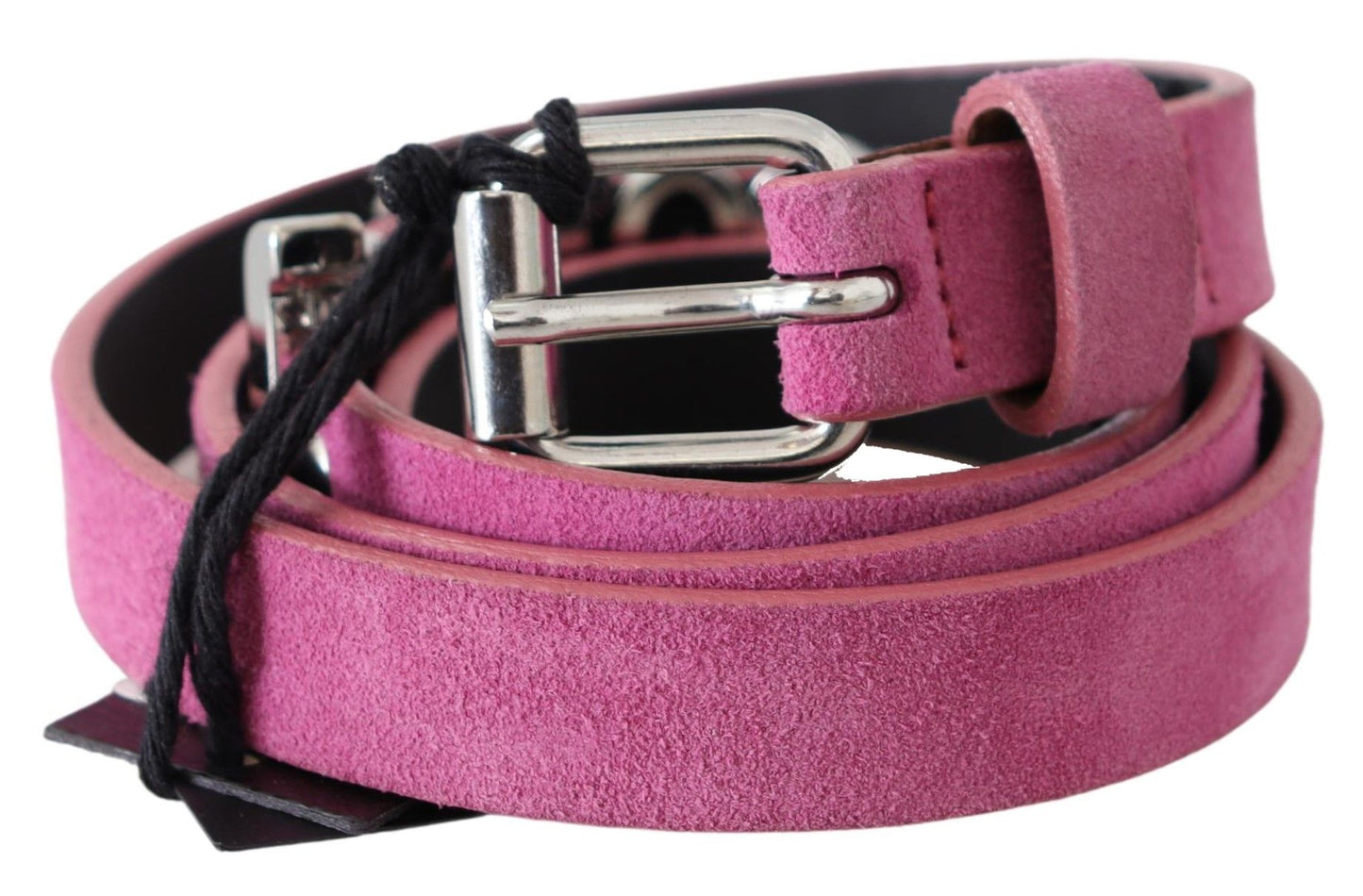  - Fuschia Pink Leather Waist Belt