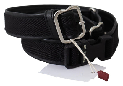  - Chic Black Leather Waist Belt with Chrome Buckle