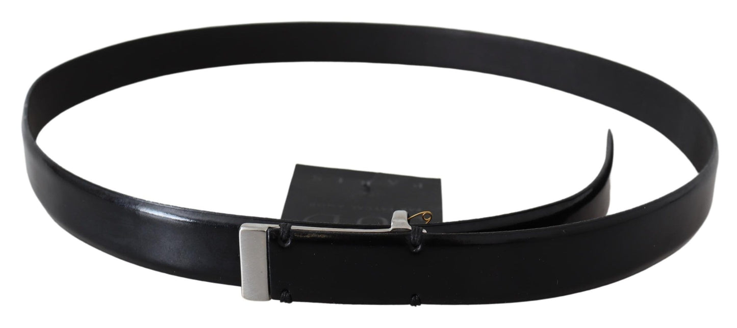  - Elegant Black Leather Waist Belt