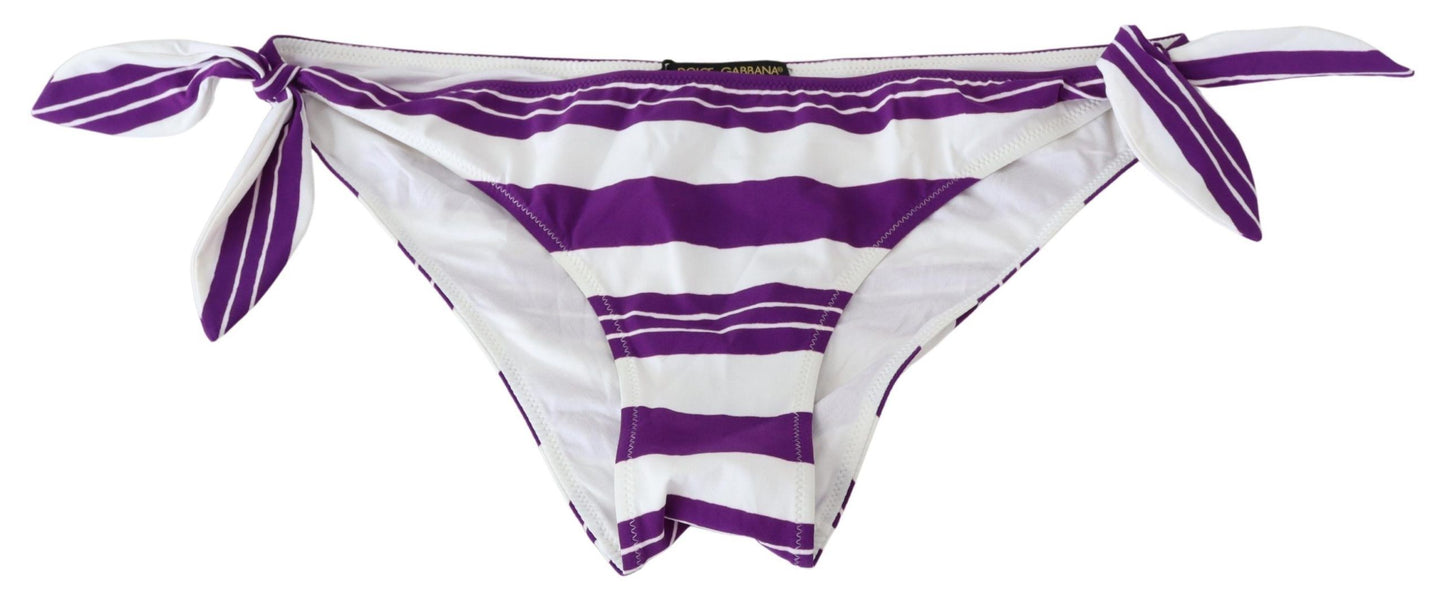  - Chic Striped Bikini Bottom - Effortless Poolside Glamour