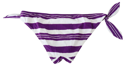  - Chic Striped Bikini Bottom - Effortless Poolside Glamour