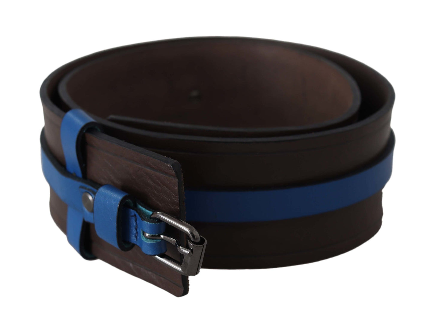  - Elegant Brown Leather Belt with Blue Lining