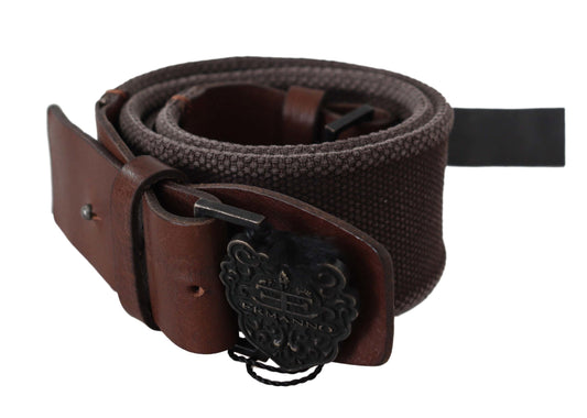  - Classic Dark Brown Leather Belt with Logo Buckle