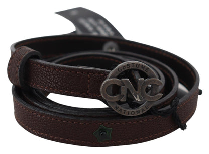  - Elegant Brown Leather Belt with Rustic Hardware