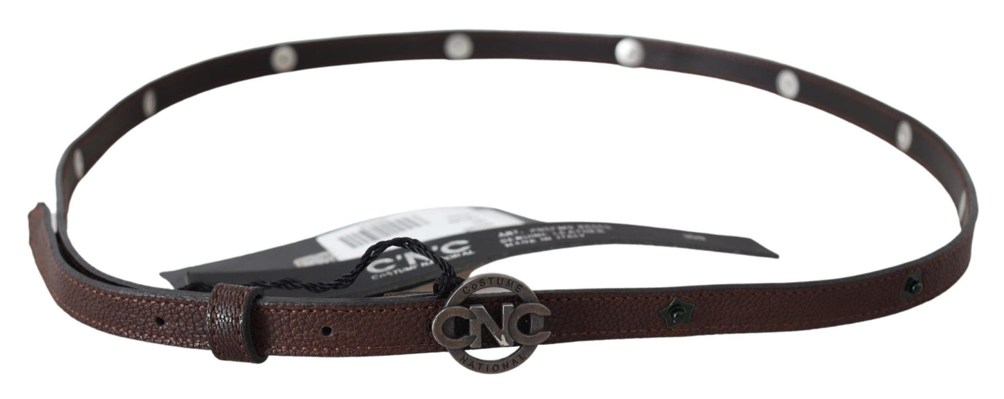  - Elegant Brown Leather Belt with Rustic Hardware