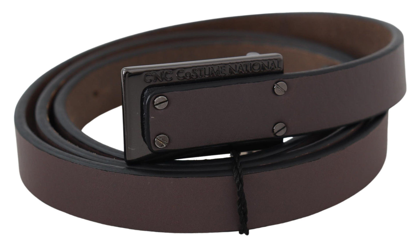  - Elegant Dark Brown Leather Belt