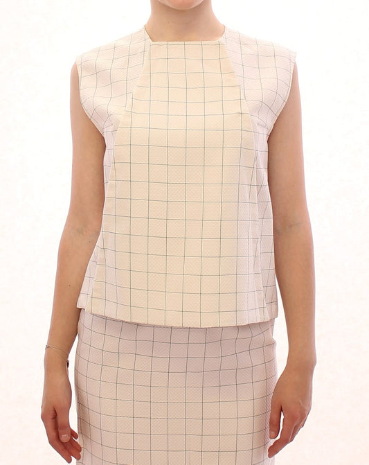  - Chic White Sleeveless Cotton Shirt Top