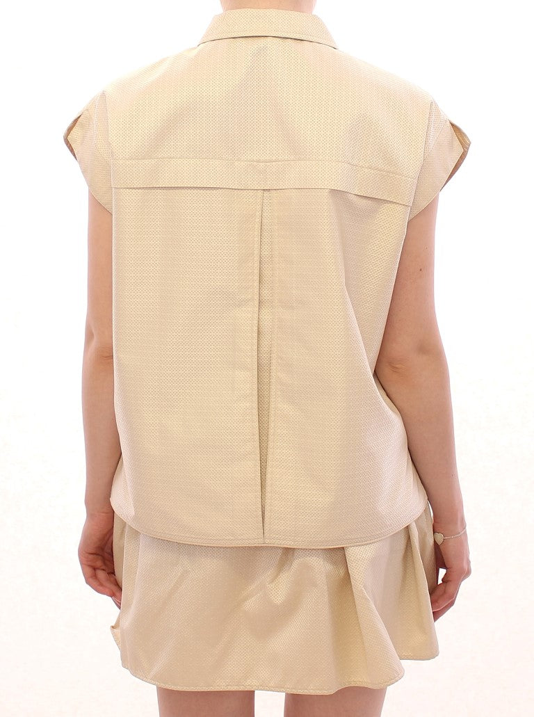  - Elegant Beige Blouse Tank Top