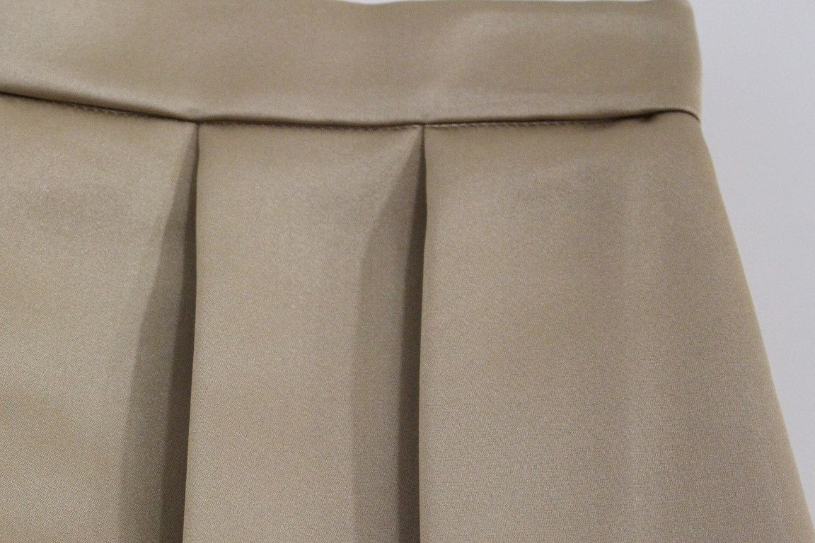  - Elegant Silk Pleated Knee-Length Skirt