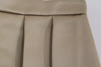  - Elegant Silk Pleated Knee-Length Skirt