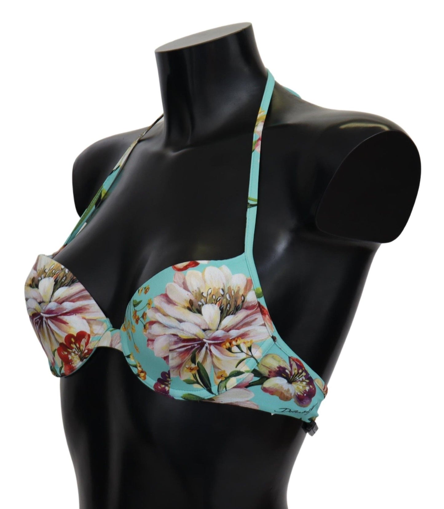  - Chic Mint Green Floral Bikini Top