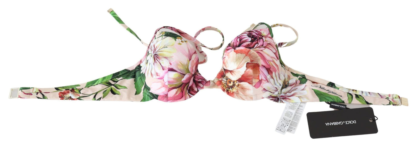  - Floral Elegance Elastic Bikini Top