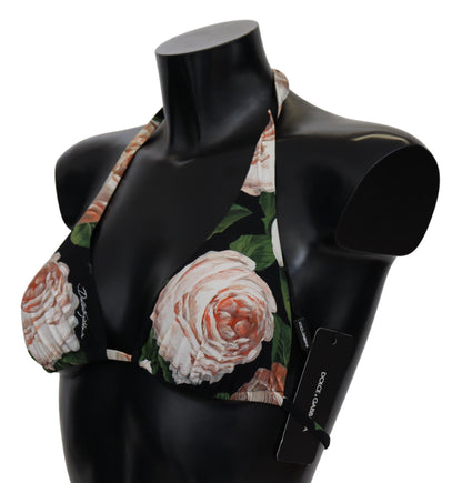  - Elegant Floral Print Bikini Top