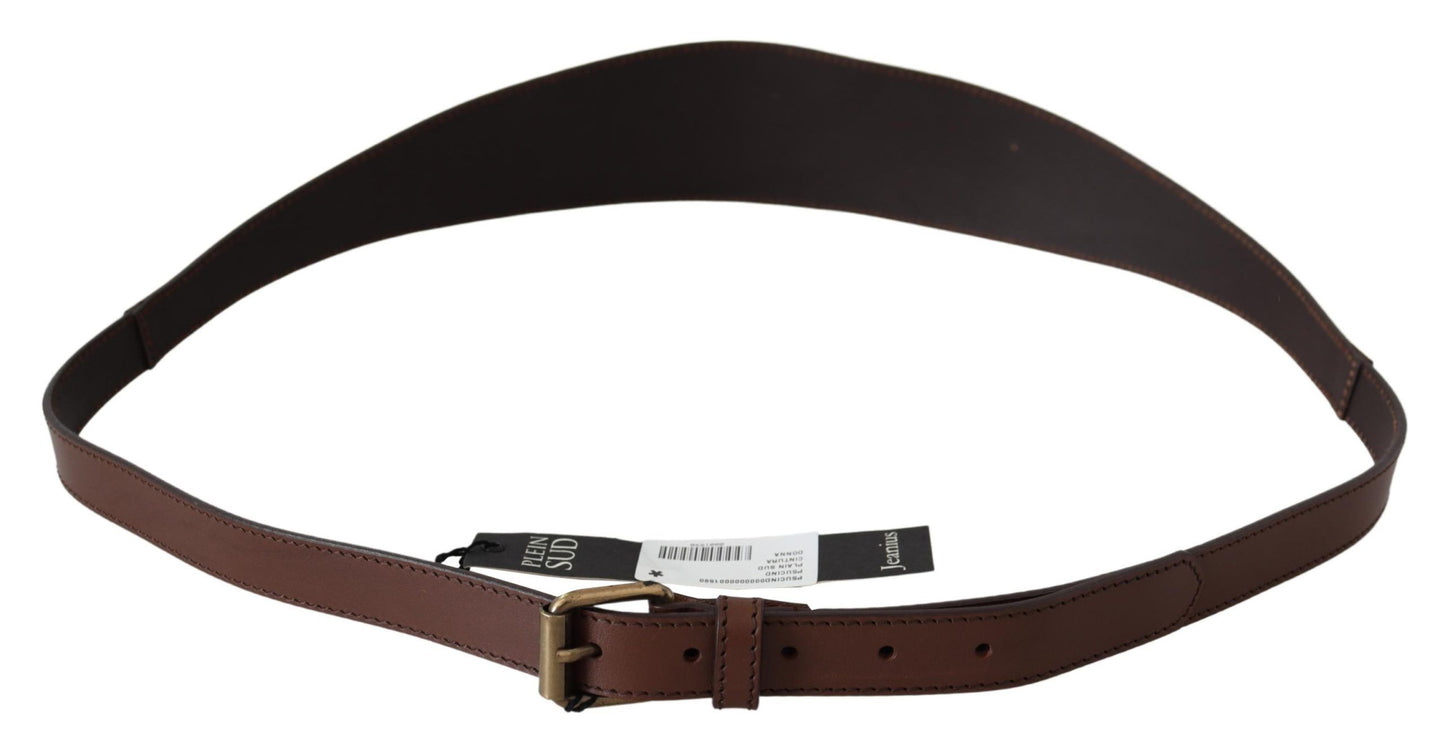  - Elegant Rustic Gold-Tone Leather Belt