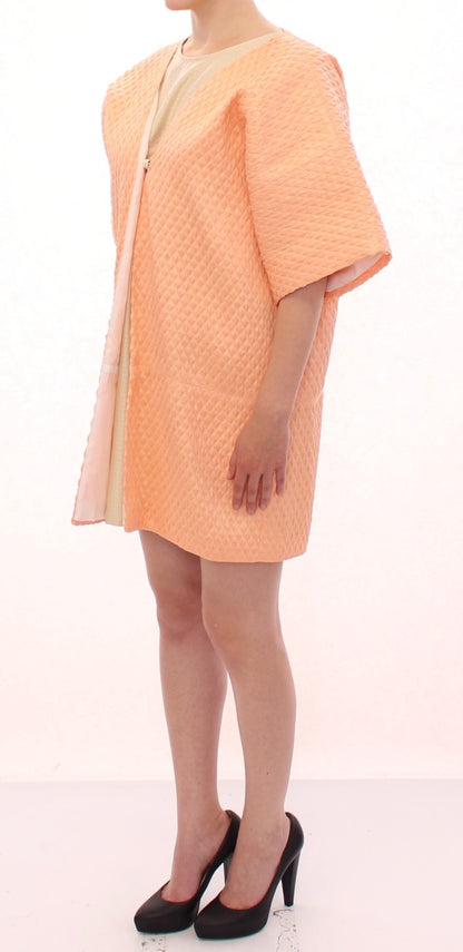  - Chic Pink Silk-Blend Short Sleeve Coat