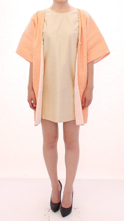  - Chic Pink Silk-Blend Short Sleeve Coat