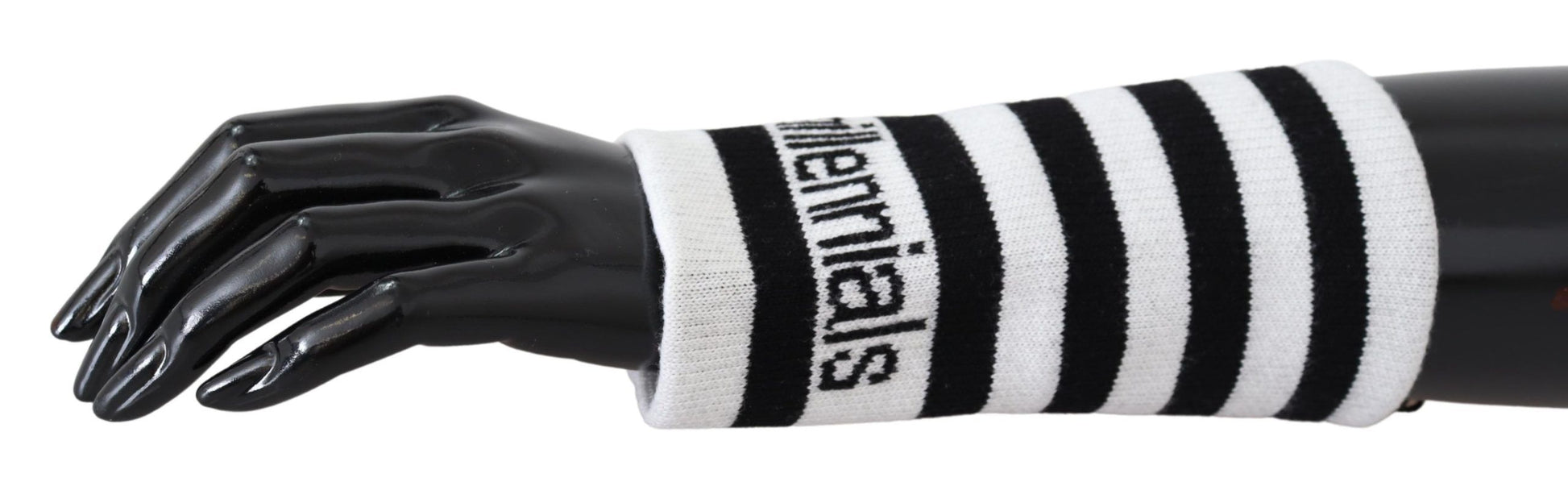 Elegant Black & White Wool Blend Wrist Wrap by Dolce & Gabbana