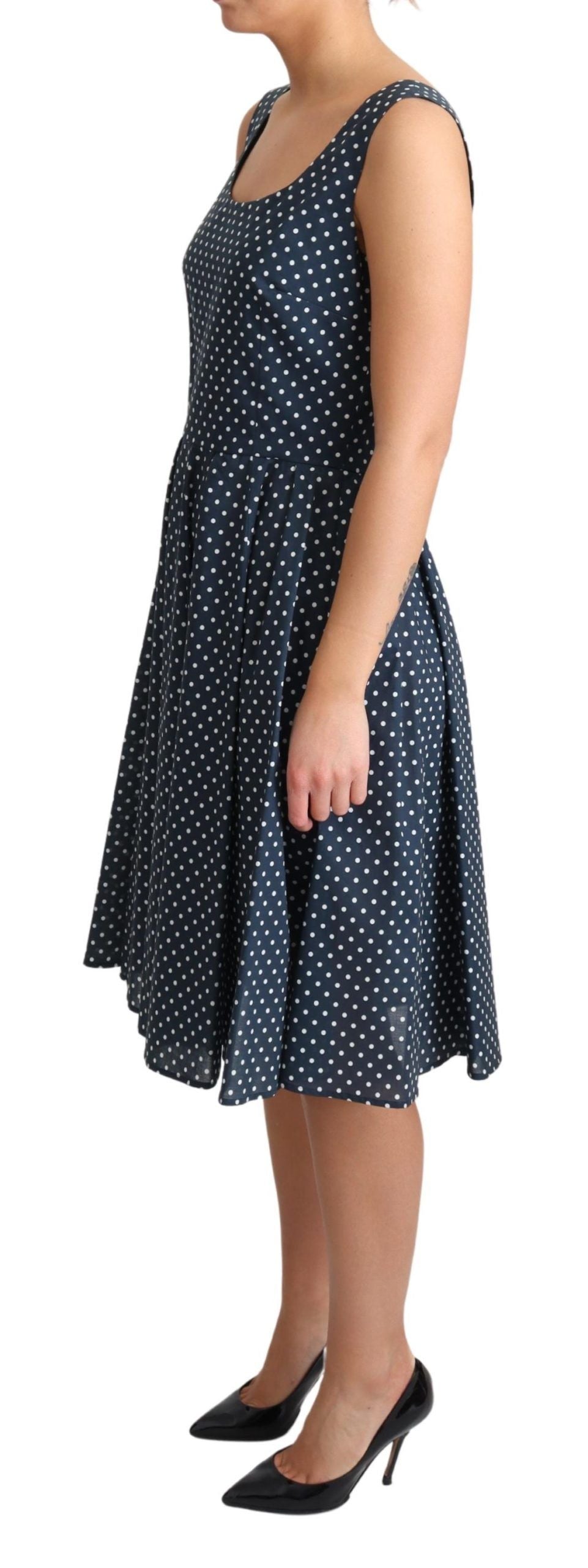  - Polka Dot Sleeveless A-Line Dress