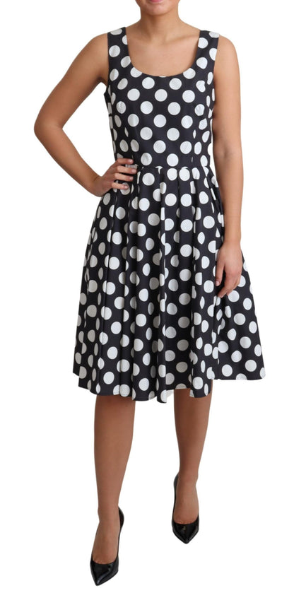  - Polka Dot Sleeveless A-Line Dress