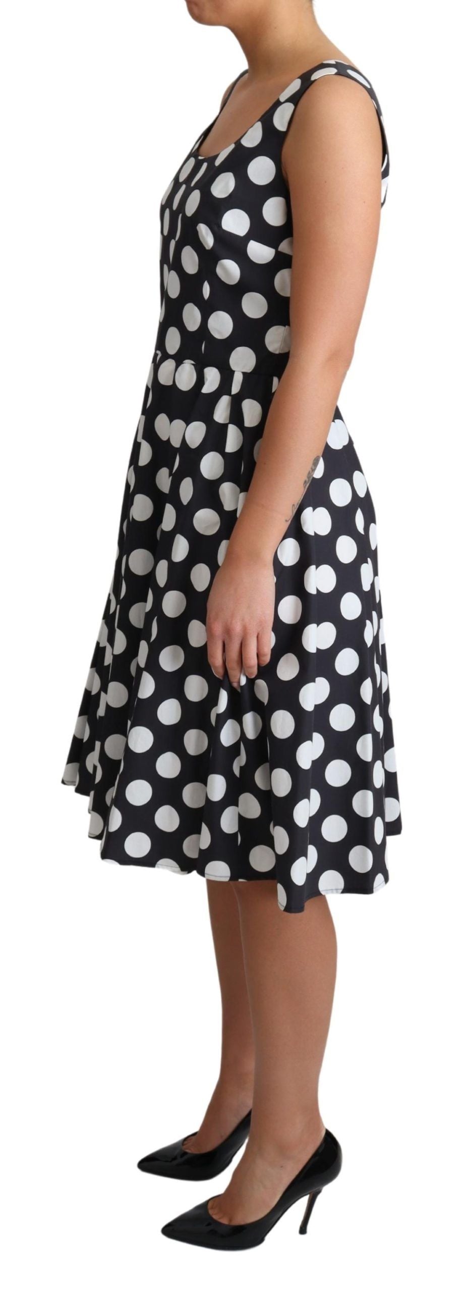  - Polka Dot Sleeveless A-Line Dress