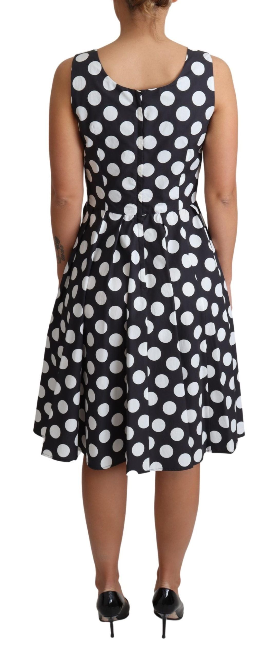  - Polka Dot Sleeveless A-Line Dress