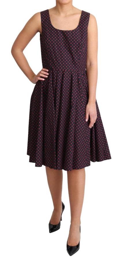  - Chic Polka Dotted A-Line Sleeveless Dress